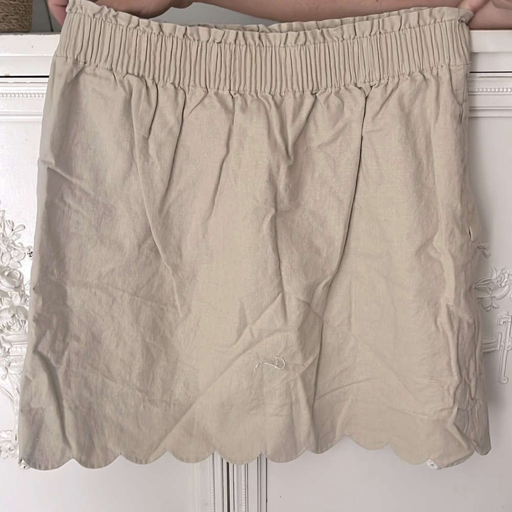 Tan Scalloped Skirt